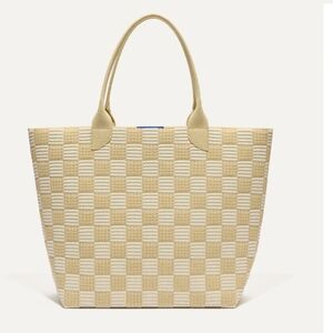 Rothy's Tan and Cream Checkered Tote